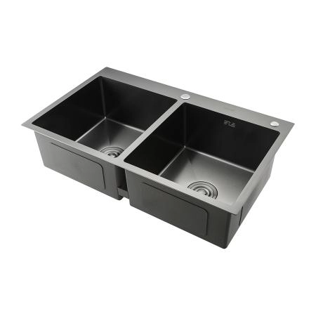 Кухонная мойка GAPPO GS8350-6 с коландером, графит
