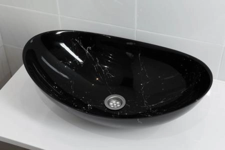 Раковина накладная Marko Ореол Черный мрамор 578мм*380мм*160мм
