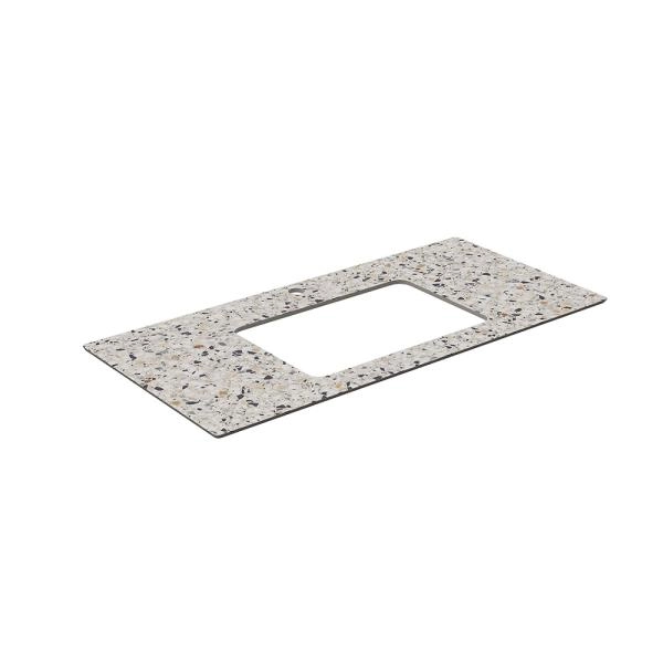 Столешница Kerama Marazzi PLAZA ПЛАЗА KM6012G0471RP100Ur2 Столешница для раковин, встраиваемых снизу, Бричиола 100, белый натуральный