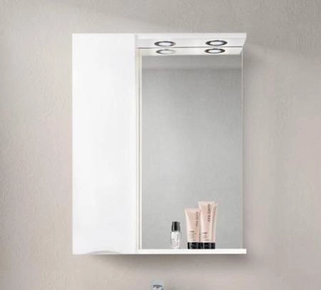 Шкаф Belbagno MARINO Bianco Lucido зеркальный подвесной с подсветкой, левосторонний MARINO-SPC-600/750-1A-BL-P-L