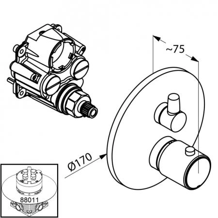 Смеситель Kludi Zenta, 388350545 для душа с термостатом