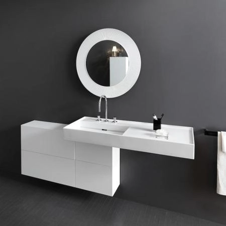 Laufen Kartell Тумба под раковину справа, 120х27х61см, с 1 дверцей и 2 створками, подвесная, покрытие LCC, цвет: белый матовый