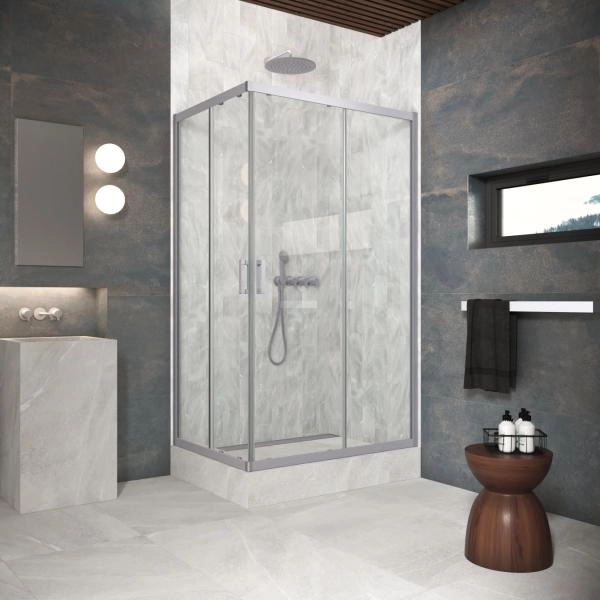 Душевой уголок Vegas-glass ZA-F Protec 120*70 07 01, профиль матовый хром, стекло прозрачное