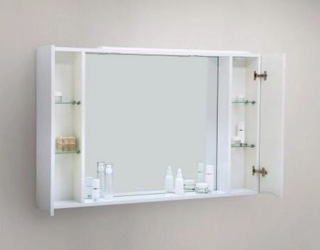 Шкаф Belbagno MARINO Bianco Lucido зеркальный подвесной с подсветкой MARINO-SPC-1000/750-2A-BL-P