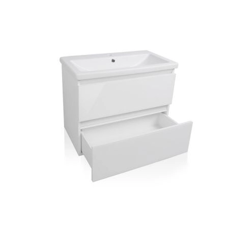 Тумба под раковину Style Line Elfante Даймонд 80 подвесная, Комо 80, Люкс белая, PLUS