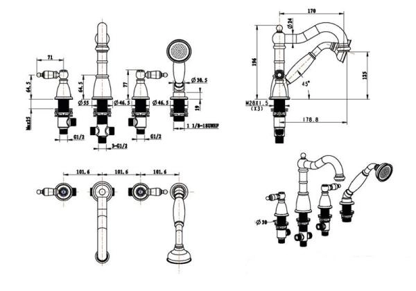 СМЕСИТЕЛЬ ВРЕЗНОЙ Boheme TRADIZIONALE CHROMO 396