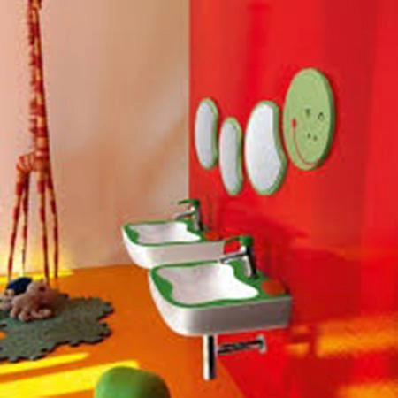 Laufen Florakids Зеркало 32.8x21x37.5см., «туловище гусеницы», цвет: зеленый
