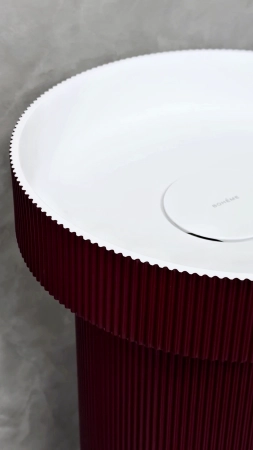 Пьедестал для раковины Boheme рифленый SOLE Corian 300*720 Burgundy 801-Base-Rib-BUR