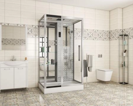 Душевая кабина Niagara Luxe NG-7713WL (820x1200х2150) низкий поддон стенки БЕЛЫЕ