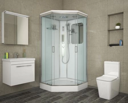 Душевая кабина Niagara Premium NG-6001-01GD (900х900х2200) низкий поддон(16 см) стекло ПРОЗРАЧНОЕ