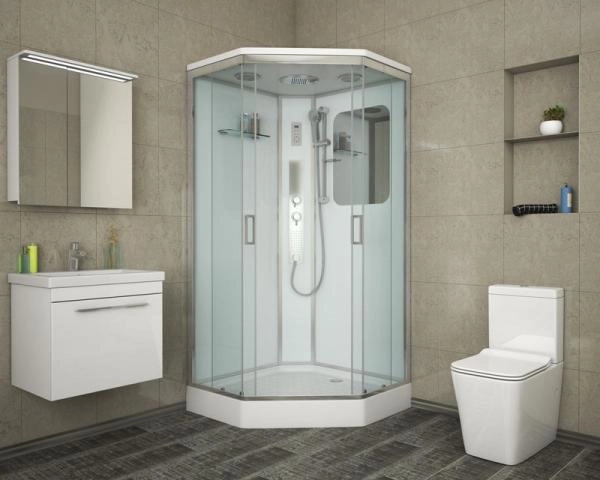 Душевая кабина Niagara Premium NG-6001-01GD (900х900х2200) низкий поддон(16 см) стекло ПРОЗРАЧНОЕ