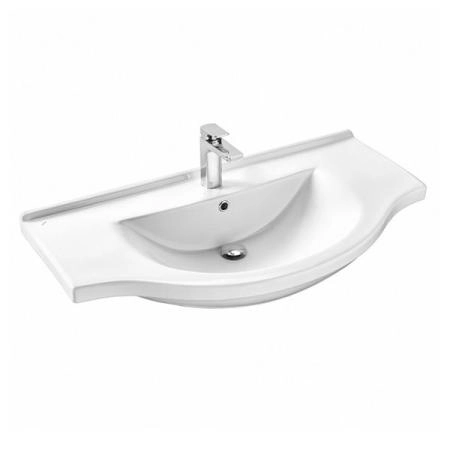 Тумба с раковиной Comforty Сочи-100 белый глянец