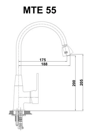 Смеситель для кухни GPD SOLUS MTE55 хром