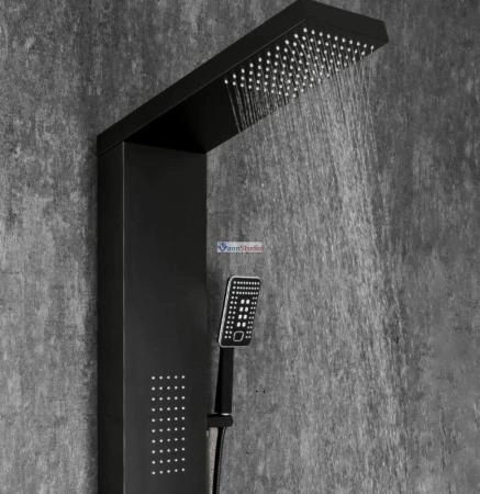 Душевая панель Frap F24005-6 черный для ванны