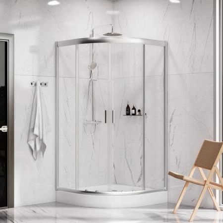 Душевой уголок AM.PM Gem W90G-401-100WT прозрачное, профиль матовое серебро
