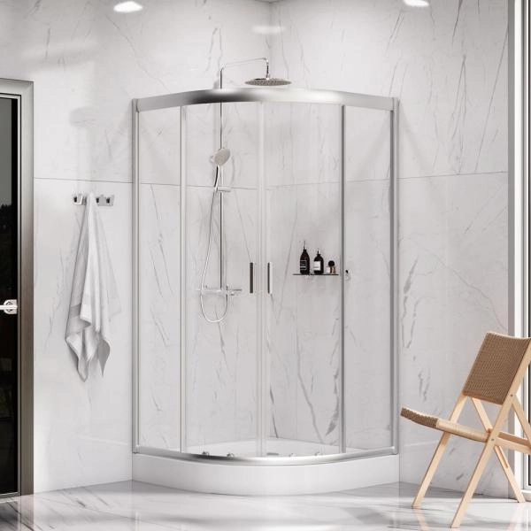 Душевой уголок AM.PM Gem W90G-401-100WT прозрачное, профиль матовое серебро