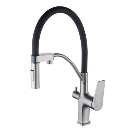 Смеситель Lemark Bronx LM3761GM для кухни с подключением к фильтру с питьевой водой , графит