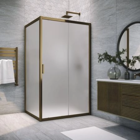 Душевой уголок Vegas-glass ZP+ZPV TUR NOVO 160*80 05 10, профиль бронза, стекло сатин