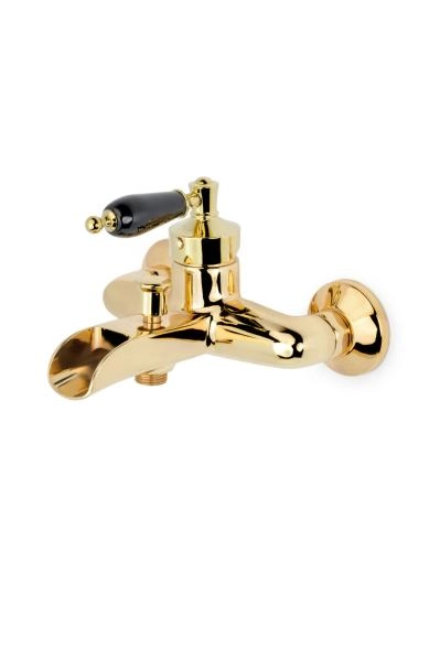 Смеситель для ванны Boheme Vogue золото с черной керамикой 213-BLC