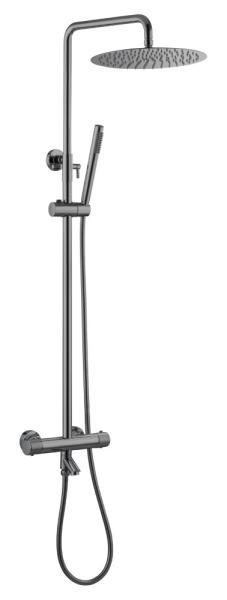 Стойка для душа Boheme c термостатом UNO Shine Gun Metall 468-T-SGM