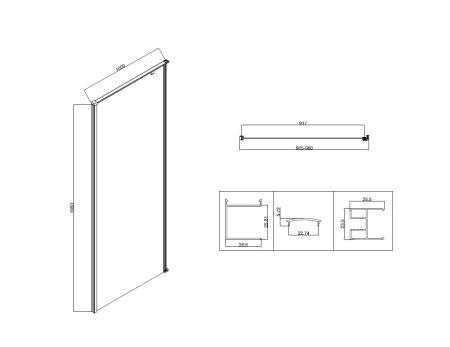 Душевой уголок Vincea Slim-N VSR-5SN1010CL, 1000*1000, хром, стекло прозрачное