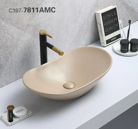 Раковина Ceramalux NC 61x36 Капучино, 7811AMC-1овальная