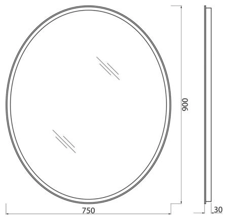 Зеркало Belbagno SPC-VST-600-800-LED-BTN Led подсветка вкл/выкл 600x30x800