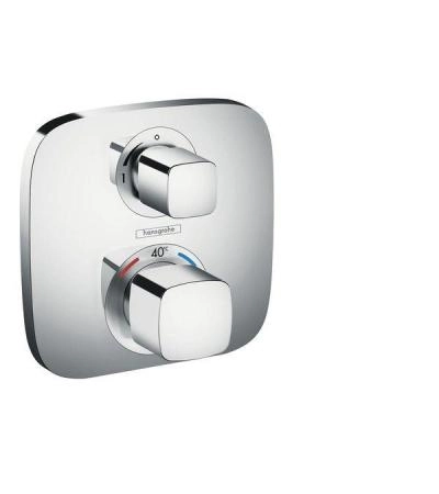Термостат Hansgrohe Ecostat E 15707000, 1 потребитель, с запорным вентилем, наружная часть.юдля 01800180, хром