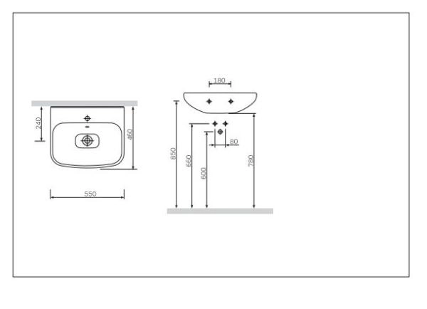 Раковина Am.Pm Like C804221WH 55 см