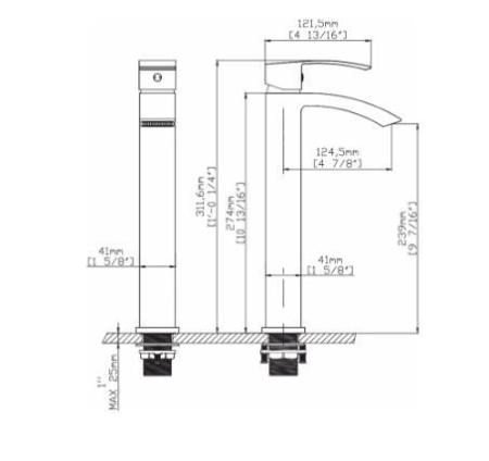 Смеситель Gid Victoria L120-BM-D для раковины Черный матовый