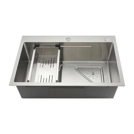 Кухонная мойка GAPPO GS7246 с коландером, сатин
