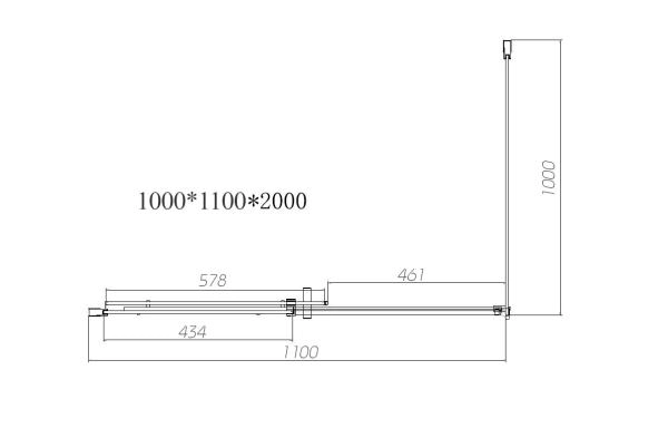 Душевой уголок Vincea Dice VSR-4D1011CL, 1100*1000, хром, стекло прозрачное