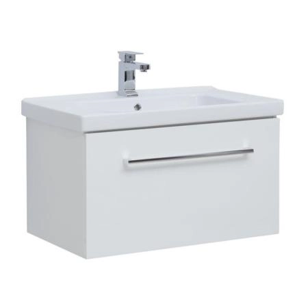 Тумба Dreja BIG INN 80 см под умывальник белый глянец, подвесная