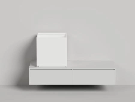 Раковина Salini ARMONIA SQUARE TOP 03 S-Sense глянцевая 45x45 130513TG накладная без отв.смесителя