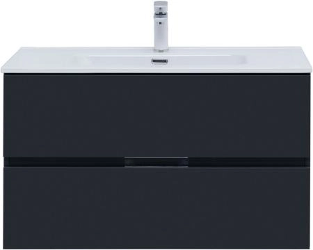 Тумба под раковину Aquanet Алвита New 90 2 ящика, антрацит