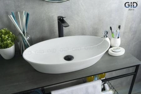 Раковина Gid N9397 61x37 на столешницу белая