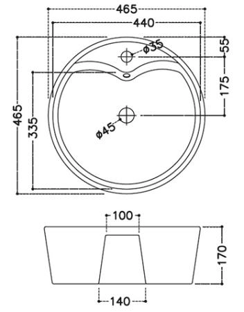 Раковина Jaquar JDS JDS-WHT-25935 47 см на столешницу