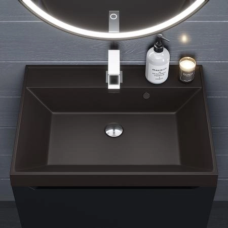 Раковина кварцевая Uperwood Classic Quartz 60 см, коричневая матовая, трюфель