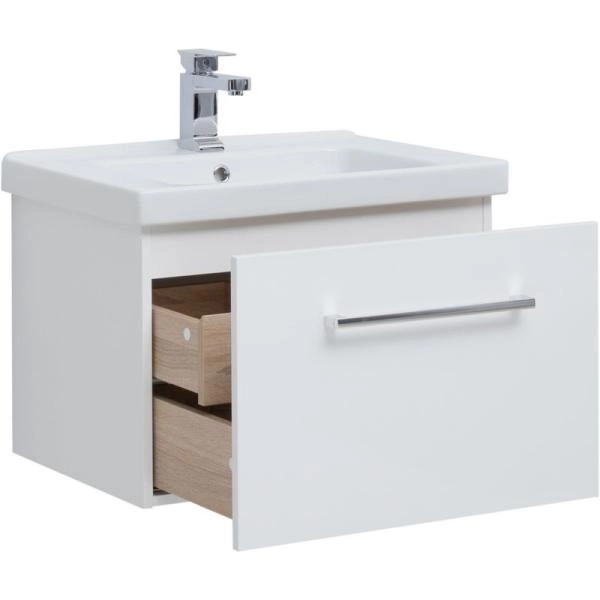 Тумба Dreja BIG INN 65 см под умывальник белый глянец, подвесная