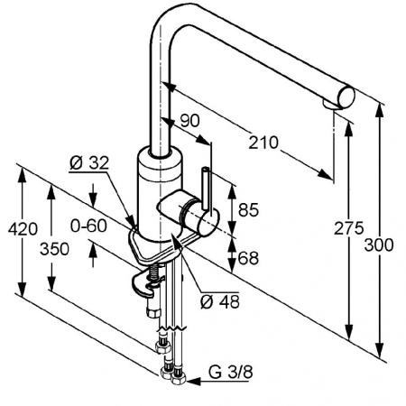 Смеситель Kludi L-INE 428190577 для кухни