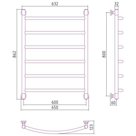 Полотенцесушитель Сунержа Галант+ 650x862 водяной