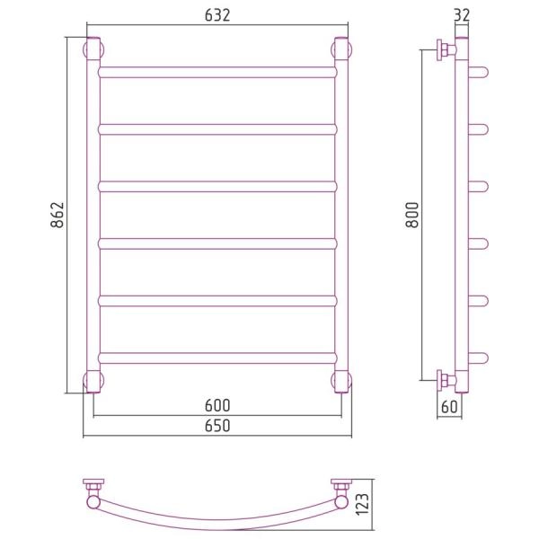 Полотенцесушитель Сунержа Галант+ 650x862 водяной