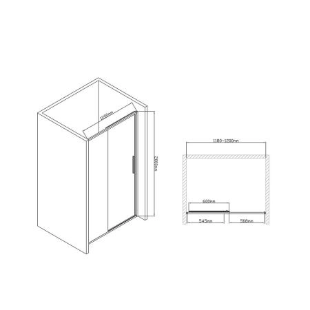 Душевая дверь Vincea Slim-U VDS-2SU120CL, 1200, хром, стекло прозрачное