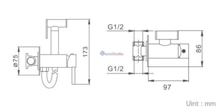 Гигиенический душ Frap F7505-3 золото