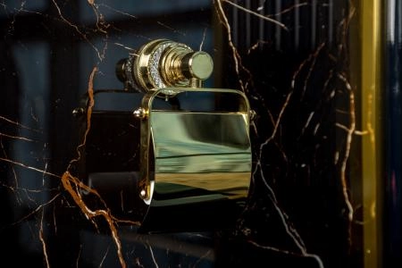 Держатель для туалетной бумаги Boheme с крышкой AURA Gold 10241-G