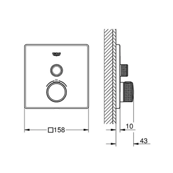 Термостат Grohe Grohtherm Smart Control 29123000 для 1 потребителя (внешняя монт. часть)