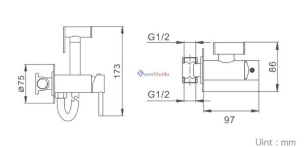 Гигиенический душ Frap F7505-3 золото
