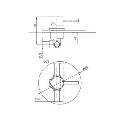 Смеситель Rav Slezak SEINA SE983L для душа, цвет Хром скрытого монтажа без переключателя
