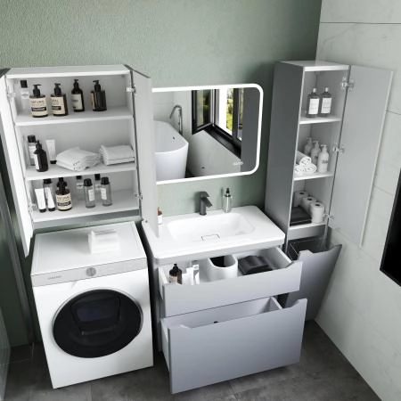 Тумба напольная Style Line Марелла 80 (2 ящ.) Люкс антискрейтч серый, PLUS
