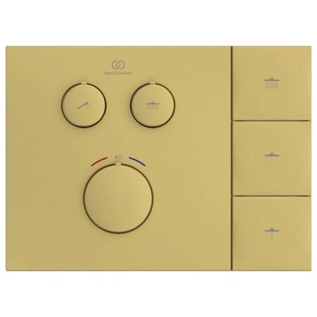 Ideal Standard Ceratherm Navigo Solos Смеситель для душа, встраиваемый, термостатический, цвет: PVD Brushed Gold (Шлифованное Золото)